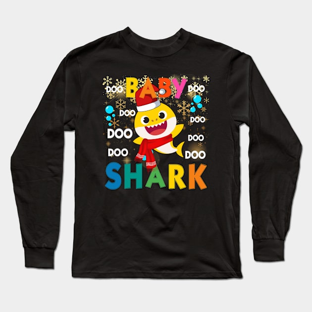 christmas baby shark Long Sleeve T-Shirt by  Memosh Everything 